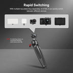 SMALLRIG Quick Release Plate Drop-in HawkLock mini Quick Release Camera Mount Adapter with 1/4" Screw, for Camera Clamp, Super Clamp, Ball Head, Tripod, Magic Arm, Stabilizer, Field Monitor - 3513C
