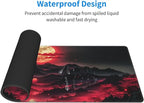Extended Gaming Mouse Pad, Large Desk Mat XL Anime Mouse Pad Waterproof with Stitched Edges, Non-Slip Desktop Pad for Home and Office, Level Up Your 31.5x11.8 Inch (Darkness Red Moon3)