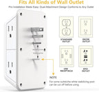 Wall Outlet Extender with Night Light, Power Plug Adapter Multi Plug Outlet Surge Protector with 4 USB Charging Ports (2 USB C), Adapter Spaced Outlets for Home Travel Office