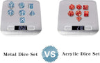 DnDnD Glowing DND Metal Dice Set,Luminous Blue Metal Dice for Role Playing Game Dungeons and Dragons RPGs and Other Table Games