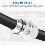 2 Pcs 1/4" NPT Stainless Steel Waterproof Cable Gland, IP68 Waterproof Adjustable Cable Glands, Strain Relief Cord Grip Connectors with Gaskets and Locknut for 4-8mm Cable Diameter