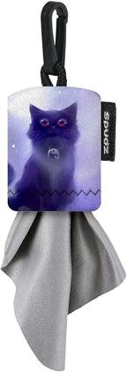 SPUDZ Classic Microfiber Lens Cleaner – Clip-On Pouch, Washable – for Binoculars, Scopes, Glasses, Screens | Cat, 6 x 6 Inch (2-Pack)