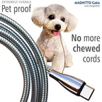 Metal Braided Wire USB C to USB C Cable 6ft, 2Pack, 60W 3A, Stainless Steel, Strong Durable Wire, Tangle Free, Pets Chewing Proof, Silver