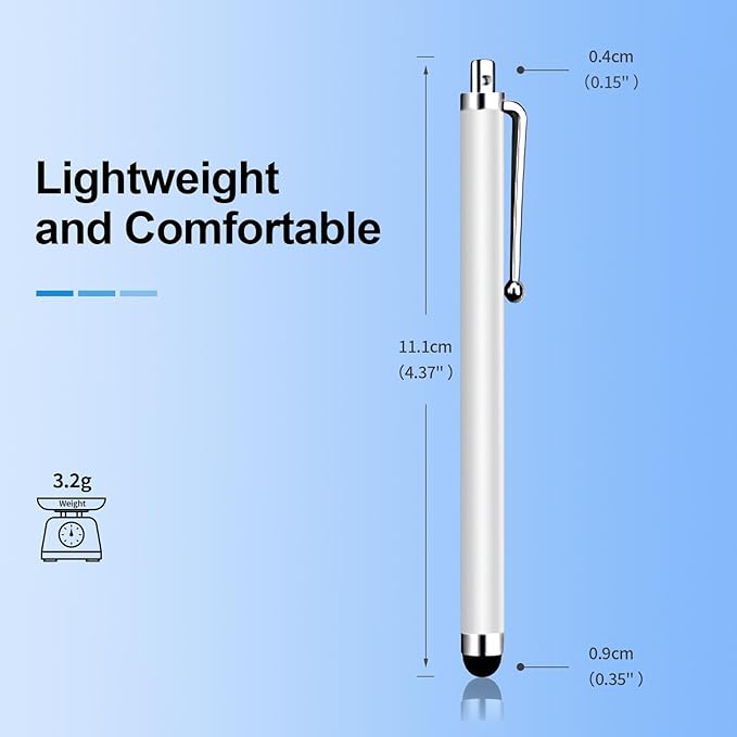 20 Pack Stylus Pen,Stylus Pen for Touchscreen High Precision and Sensitivity for Everyday Writing/Drawing,Universal Stylus Compatible with All Touch Screens,White