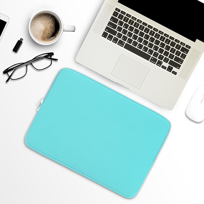 RAINYEAR Laptop Sleeve Case Compatible with 13.3 Inch Notebook Computer Tablet Chromebook 14" MacBook Pro M1 M2 M3 M4 Pro/Max Soft Cover Protective Case Zipper Carrying Bag (Blue, Upgraded Version)