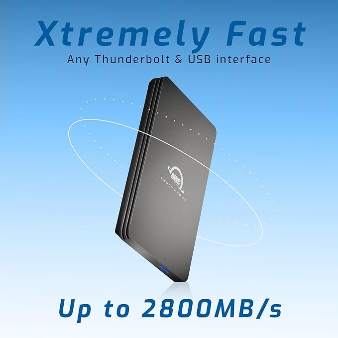 OWC 480GB Envoy Pro FX Portable Rugged External NVMe M.2 SSD Drive Thunderbolt 3, USB3.2 USB-C, up to 2800MB/s speeds, Drop/Shock Resistant Compatible with Mac and PC