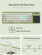Nillkin Foldable Bluetooth Keyboard with Touchpad & Number Pad, Portable Bluetooth Keyboard with Full Size Keys, Pocket-Sized Wireless Travel Keyboards for iPad, Smartphone, Tablet and Laptop Green