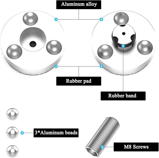 Audiocrast 4X HiFi Speaker Spike Pad Isolation Feet Stand Feet 40X23MM Shock Absorber with Stainless Steel Ball for Audio Speaker Subwoofer CD DVD Amplifier Turntable DAC