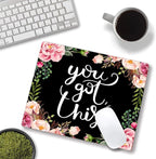 Mouse Pad, Premium-Textured Mouse Mat, Non-Slip Rubber Base Mousepad for Laptop, Computer & PC,9.5×7.9 in,Inspirational Quote You Got This