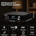 AIYIMA D03 Bluetooth 5.0 DAC Amplifier 150 Watt x 2 Stereo HiFi 2.1 CH Digital Sound Amplificador 24Bit/192kHz Class D Power Amp USB Coaxial Optical OLED AptX, Support Subwoofer & with Remote