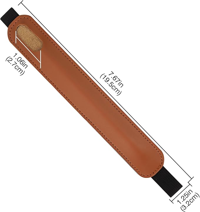 Vegan Leather Elastic Band Stylus Holder, Capacitive Pen Case for Tablets - Fits Most Capacitive Pens & Pencils(Brown)
