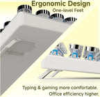 EWEADN TK100 Typewriter Style Wired Mechanical Keyboard, 104 Keys Aesthetic Typewriter Keyboard with Yellow Backlit, Anti-Ghosting, Blue Switch Cool Keyboards-White