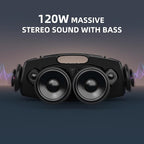 ZEALOT Bluetooth Speaker,120W Wireless Outdoor Speaker with Subwoofer,IP67 Waterproof with LED Light,Bluetooth 5.2 for Camping,Beach,Gifts(Black)