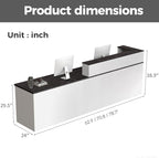 Reception Desk with Counter, Modern Front Desk Reception Counter with Keyboard Tray, Lockable Drawer and Storage Shelves for Office, Retail, Salon (White+Black/Right, 71" L*24" W*39" H)