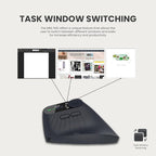 Vertical Ergonomic Mouse 2.4G Wireless BT Task Window Switching and Horizontal Scrolling,Adjustable DPI, Lightweight for Laptop,Desktop,PC,MacBook, Black (MKE 604)