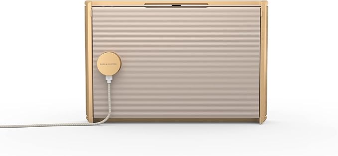 Bang & Olufsen Beosound Level Portable Wi-Fi Multiroom Speaker, Gold Tone/Light Oak