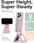 MOFT Phone Tripod Wallet for iPhone, Mulit-Angles, Lightweight & Portable Phone Stand, MOVAS Vegan Leather Magnetic Wallet, Strong Magnets, NFC Card Holder,Travel Essential, Blush (with Card Slot)