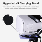 TechKen Charging Stand for Meta Quest 2, VR Headset Charging Dock for Quest 2 Accessories Stand Holder, VR Controllers Holder