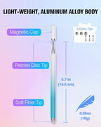 Stylus Pens for Touch Screens, 2 in 1 High Precision Universal Stylus Pen for iPad Compatible with Apple, iPhone, iPad, Android, Samsung Tablets, Phones, 3 Pack -Blue, Green, Pink