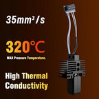 JUUPINE Upgraded Bambu Lab Hotend kit for Bambu Lab P1P/P1S 3D Printer,24V 60W Ceramic Heater HotEnd Kit with Removable Hardened Steel 0.4mm Nozzle for Bambu Labs P1 Series 3D Printers