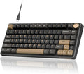 RK ROYAL KLUDGE R75 Wired Gaming Keyboard with Volume Knob, 75% Mechanical Gaming Keyboard Custom Gasket Mount with MDA Profile PBT Keycaps, QMK/VIA, Hot Swappable Silver Switch, Black