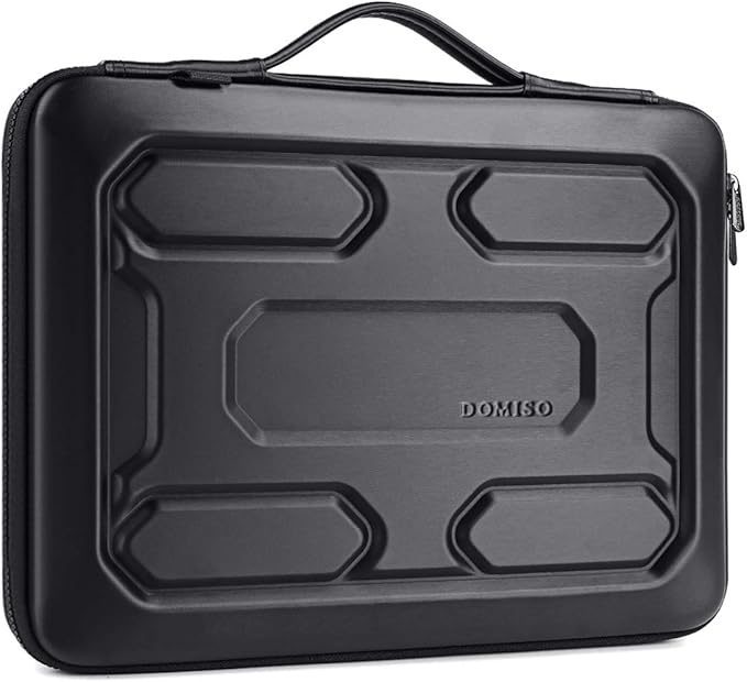 DOMISO 15.6 inch Laptop Sleeve with Handle Shockproof Computer Bag Waterproof EVA Protective Carrying Case for 15.6" Lenovo Yoga 720 IdeaPad 310 320 ThinkPad T570/Dell Inspiron 15/HP Envy 15, Black
