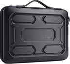 DOMISO 15.6 inch Laptop Sleeve with Handle Shockproof Computer Bag Waterproof EVA Protective Carrying Case for 15.6" Lenovo Yoga 720 IdeaPad 310 320 ThinkPad T570/Dell Inspiron 15/HP Envy 15, Black