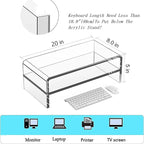 Acrylic Monitor Stand, 2 Tier Computer Monitor Stand Riser，20 inch Acrylic Computer Monitor Stand Riser for iMac, PC, Desktop, Laptop, TV Screen with Extra Storage Space Home Office