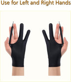 SPBMY Drawing Glove 2 Pack,Two-Finger Artist Glove for Drawing Tablet, Paper Sketching, iPad. Digital Art Glove, Drawing Glove Right Hand and Left Hand, Black