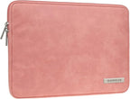 RAINYEAR 11 Inch Laptop Sleeve PU Suede Leather Case Protective Padded Cover Water Resistant Carrying Bag Compatible with 11.6 MacBook Air Surface Pro for 11 Notebook Computer Tablet Chromebook(Coral)