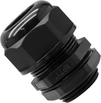2 Pcs 1" NPT Nylon Cable Glands, Black Strain Relief Cable Cord Connector IP68 Waterproof Junction Box Wire Protectors Adjustable for 18-25mm Cable Diameter