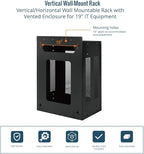 Tecmojo 4U Server Rack, Vertical/Horizontal Wall Mountable Rack with Vented Enclosure for 19 Inch IT Equipment, Cable Modems, Telecom, A/V,Black