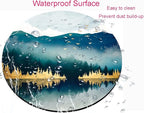 Mouse Pad, Round Personalized Computer Mouse Pads with Abstract Mountain Design, Washable Mouse Mat with Lycra Cloth, Gaming Office Home Non-Slip Rubber Base Mousepad