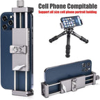 Full Metal Tablet Tripod Holder – Compatible with iPad mini, Air, Pro | 1/4" Screw & ARCA Dovetail Mounts | Universal Tablet Clamp Adapter