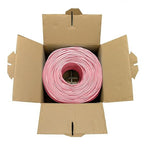 Dripstone CAT6 Ethernet Cable 1000ft Bulk Network LAN Wire 23AWG Solid UTP 550MHz High-Speed Internet Cable Gaming, Streaming, Office, Home Use, Pull Box, Cat6 Bulk, Stable Connectivity - Pink