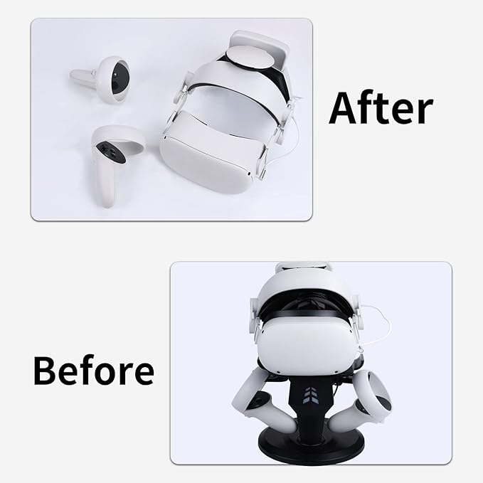 TechKen Charging Stand for Meta Quest 2, VR Headset Charging Dock for Quest 2 Accessories Stand Holder, VR Controllers Holder