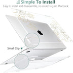TWOLSKOO Compatible with MacBook Pro 13 inch Case 2022 2021 2020-2016 A2338 M2/M1 A2251 A2289 A2159 A1989 A1706, Plastic Hard Shell Cover & Keyboard Skin & Screen Protector, Gold Florals