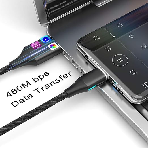NetDot Gen10 2in1 Nylon Braided Magnetic Charging Cable Fast Charging and Data Transfer for Micro USB and USB C Android Smartphones (3.3ft / 3 Pack, Black)