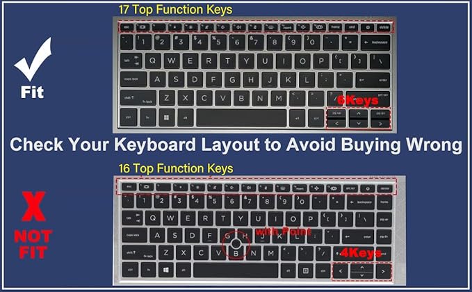 Keyboard Cover for HP EliteBook 830 835 840 845 1040 G9 G10 2024 2023 2022 13.3 14 inch Laptop Accessories Keyboard Protective Skin (Not fit The 830/840/845/1040 G11 G8 G7 G6 G5 G4 G3)-Black