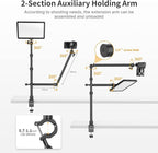 PICTRON LS11 Camera Mount Desk Stand with Auxiliary Holding Arm, Flexible Overhead Camera Webcam Table C-Clamp Multi Stand for Photography Videography Live Stream