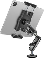 woleyi Aluminum Drill Base Tablet Holder for Car Dashboard - [360° Adjustable 2-Stage Arm] Heavy Duty Tablet Mount for Truck Car Mount Wall Desk, for iPad Pro/Air/Mini/Galaxy Tab/Z Fold, 4-13" Devices