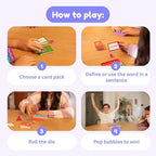 THE FIDGET GAME Vocabulary Words, Flash Card Game, Grade 4-6, Ages 9-12, Develop Communication and Reading Comprehension Skills, Fidget Mats, Learning Guide & PDF Workbook Included