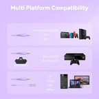 Gaming Headset with Microphone for Pc, Xbox One Series X/s, Ps4, Ps5, Switch, Stereo Wired Noise Cancelling Over-Ear Headphones with Mic, RGB, for Computer, Laptop, Mac, Nintendo (White Purple)