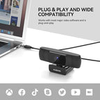 AUSDOM AF640 1080P Webcam with Microphone, 90°FOV USB PC Camera Webcam with Privacy Cover, Plug and Play Computer Camera for Online Calling/Conferencing, Zoom/Skype/YouTube, Laptop/PC