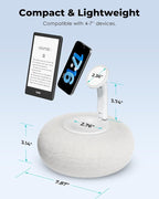 Viozon Phone Holder for Bed, Magnetic Pillow Stand, Compatible with 4-7" Phone/Kindle with Small Storage, Removable Suction Base for Stability, Idea for Kindle Reading and Video Watching On Bed,White