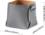 HOMIEAZICOZI 2-Pack Cork Leather Desk Accessories Storage - Pencil Pen Holder - Makeup Brush Holder Organizer - Stylish Addition to Home Decor (Gray)