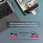 GIGASTONE 32GB Nano Luxus Dual Drive (5 Pack) Z50 USB 3.2 Gen 1, 2-in-1 USB-A & Type-C, 100MB/s Ultra Fast, Cap Design, Metal, Plug & Play for Smartphone/PC/Mac/TV/Car, 2.0/3.0/3.1 Compatible