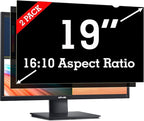 [2 Pack] 19 Inch Privacy Screen Filter for Widescreen 16:10 Monitor | Privacy Shield | Anti-Glare | Anti-Blue light Protector | Eye Protection | Computer Security Private Filter