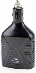 Amazon Basics 75W Car Power Inverter 12V to 110V for Vehicles, Black, 5.07 x 2.65 x 1.6 inches