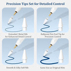 Upgraded Replacement Tips for Apple Pencil 2nd Generation/1st Gen/USB-C & Apple Pencil Pro - Metal Apple Pen Nibs Accessories for iPad Pro Pencil (4 Pack)